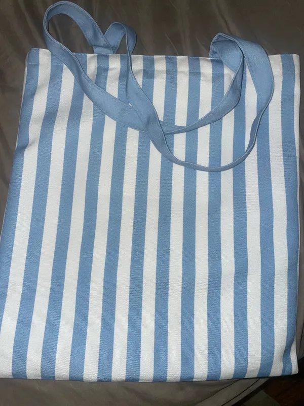 Urban Outfitters Mothering in Manhattan Blue & White Striped Tote - Image 3