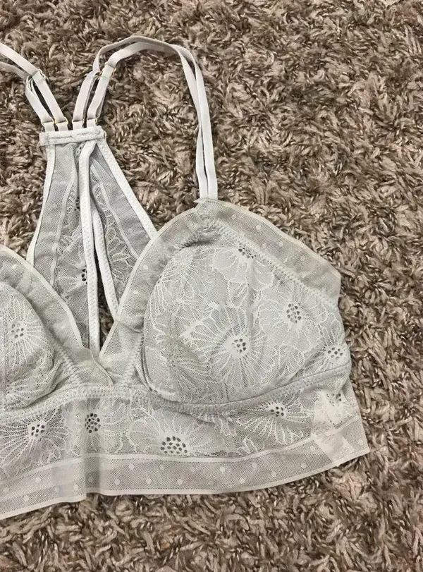 Aerie floral lace strappy bralette with ruffled edges - Image 4