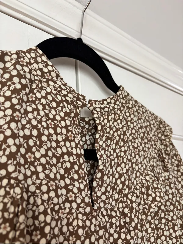 Doen Hawthorne Dress Olive Cherry Willow Floral Long Sleeve Maxi‎ Dress Size S - Image 12