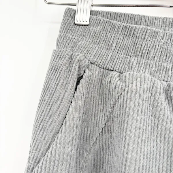 Halara Womens Grey Ribbed High Waisted Wide Leg Work Athleisure Pants Size XS - Image 2