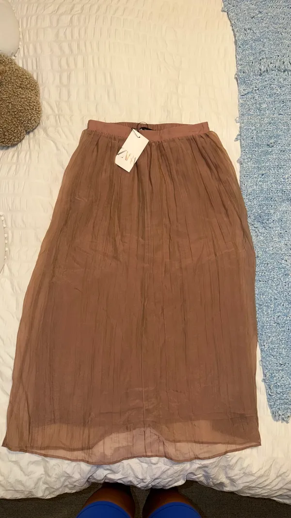 Zara sheer skirt blush pink - Image 3