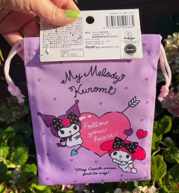 Sanrio Pink Purple Drawstring Bag - Image 2