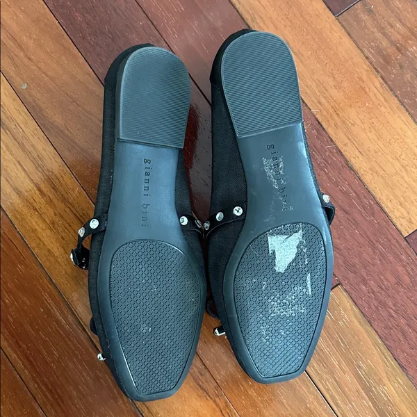 Gianni Bini NEW Rayna Mesh Rhinestone Black Mary Jane Ballet Flats Bow Girly Princess 5.5M - Image 6