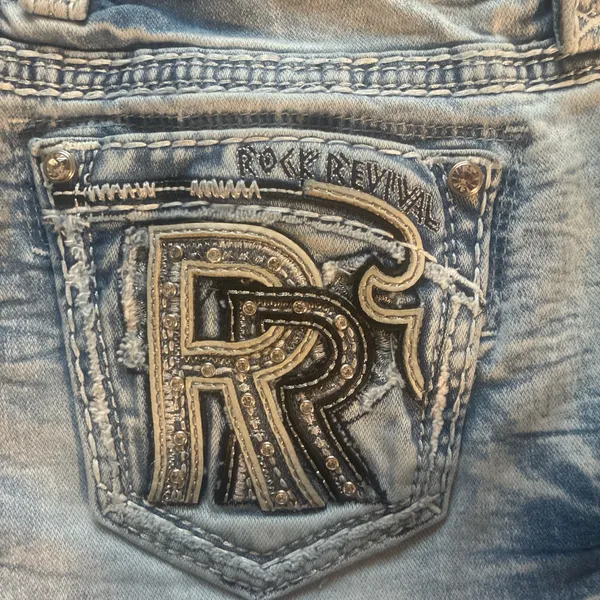 Rockin rival, distressed, and embroidered jeans - Image 4