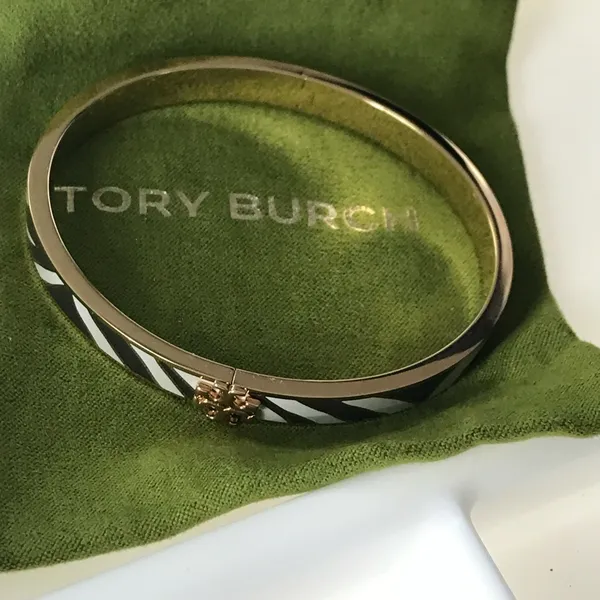 NWOT Tory Burch Gold and Black Striped Bracelet - Image 2