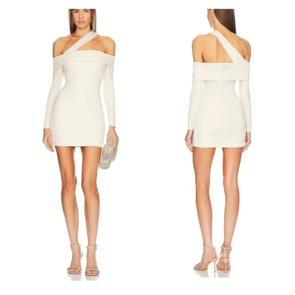 Michael Costello X Revolve Lydia Mini Dress in Beige - Image 11