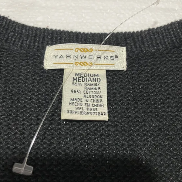 Yarnworks Sweater Vest Black Size Medium‎ Heavily Jeweled Beaded NWOT 18"x25" - Image 3