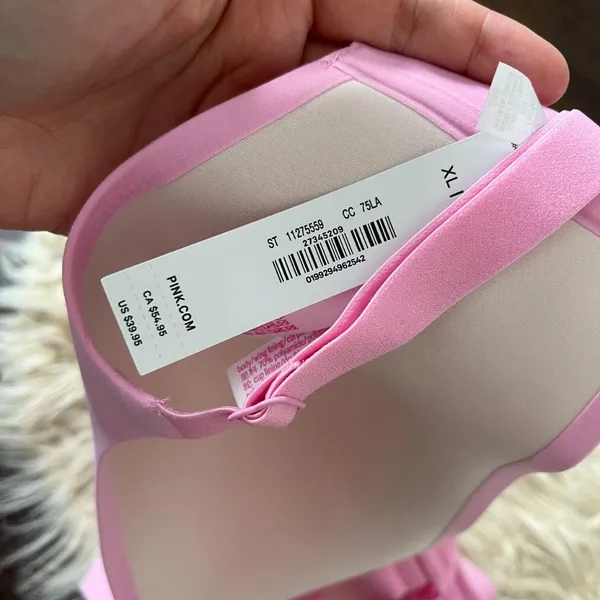 NWT Victoria's Secret PINK Marshmallow Lightly Lined Wireless Comfy Bra Pink XL - Image 8