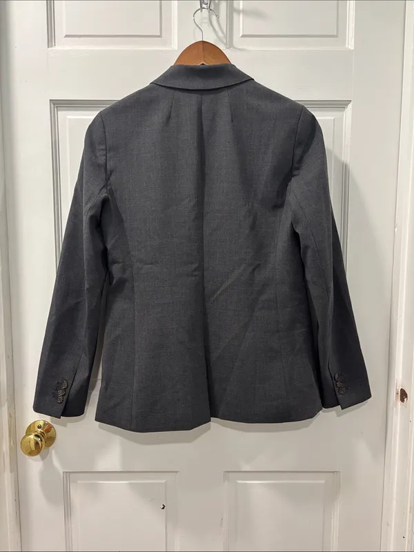 J.CREW 365 Parke Blazer Italian Stretch Wool J5383 One Button Jacket Gray Size 0 - Image 6