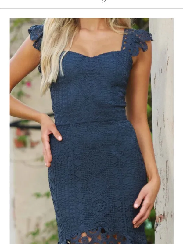 Two Sisters The Label GISELLE DRESS - STEEL BLUE LACE DRESS size 4 - Image 2