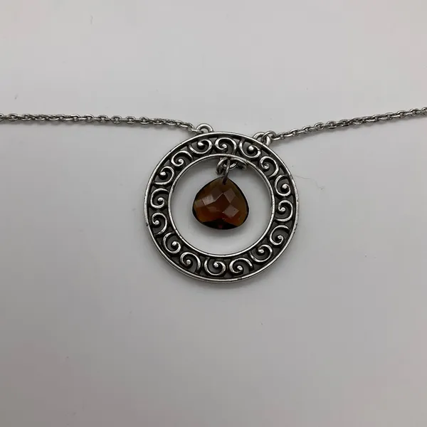 Brighton Crystal Ball Topaz‎ Brown Filigree Circle Pendant - Image 3