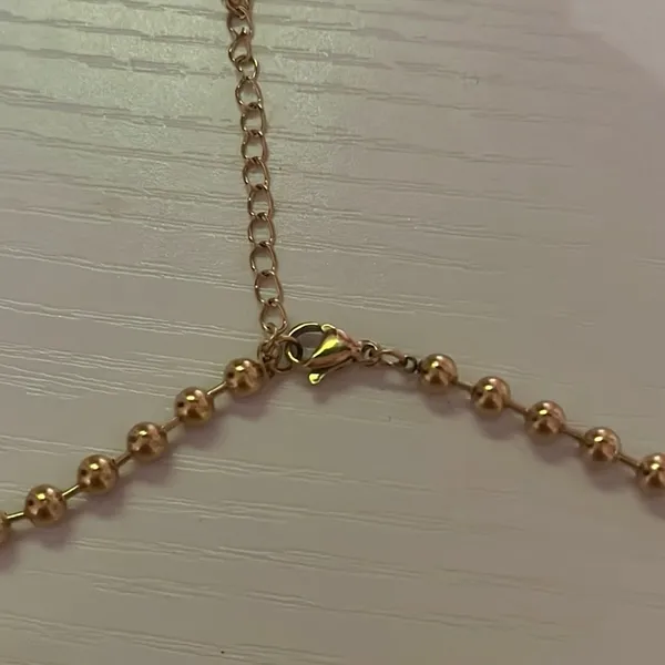 Gold Heart Multi Charm Pendant Beaded Necklace - Image 6