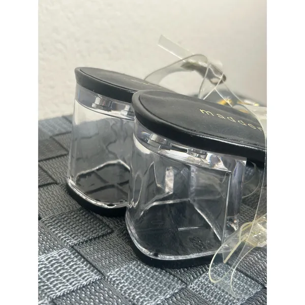 Madden Girl Women's Size 6.5 Heels Clear Acrylic Block Heel Sandals Rhinestones - Image 8