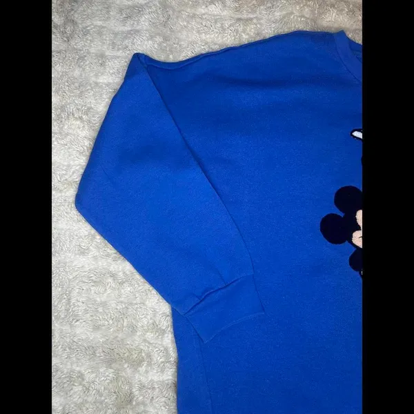 Vintage Disney blue crocheted sweatshirt Size Large - Image 5