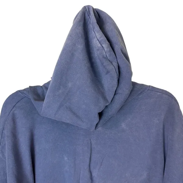 Free Press Distressed Blue Hooded Sweatshirt Size Medium - Image 7