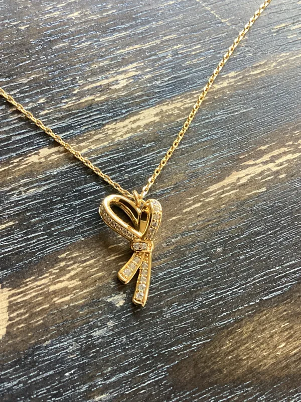 kate spade All Tied Up Pave Bow Gold Tone Pendant Necklace - Image 2
