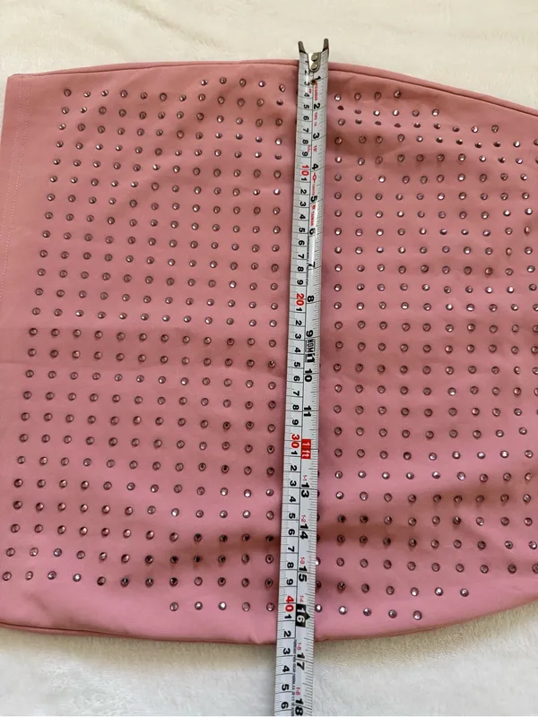 Windsor Pink Rhinestone Bodycon Mini Dress S Y2K Party Cocktail Spaghetti Strap - Image 10