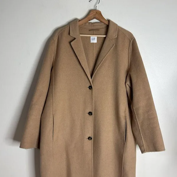 Gap ladies oversized wool blend car pea coat size XL with pockets - Image 3