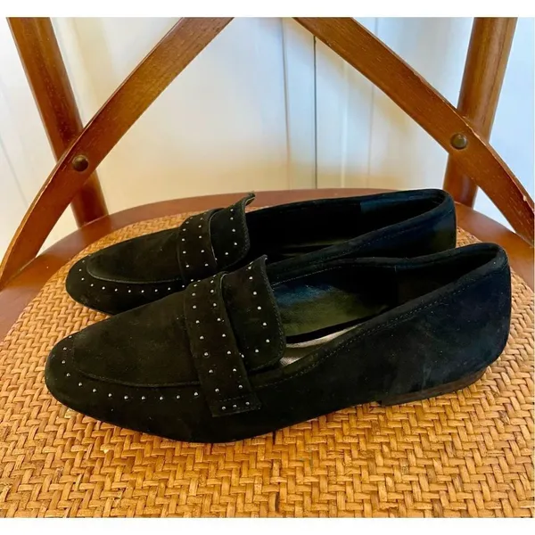 Bleeker & bond black suede studded loafers size 7 - Image 4
