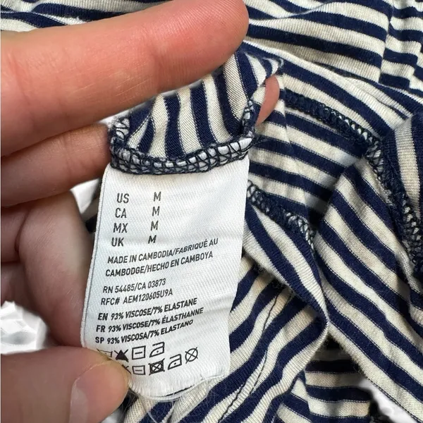 👕 American Eagle Navy White Striped Tank Top Women’s Medium‎ 👕 - Image 3
