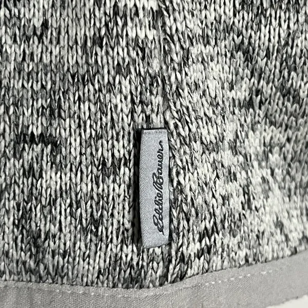 Eddie‎ Bauer Womens Gray Marl Sweater Fleece Snap Mock Neck Pullover Small - Image 4
