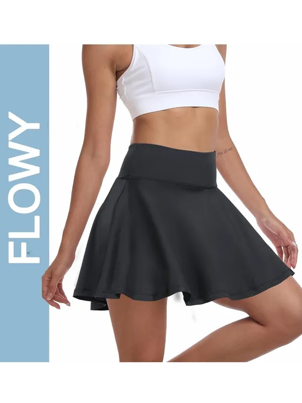 Basic Black Tennis Skirt With Built In Shorts Size Medium - Image 6