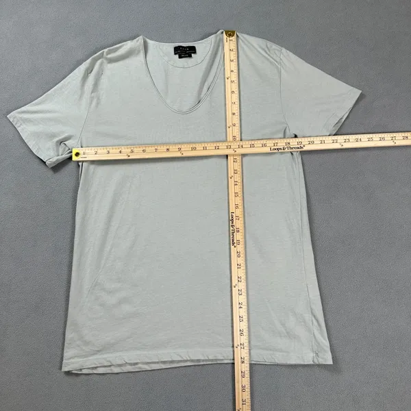 ZARA Deluxe T Shirt L Basic U Neck Short Sleeve Tee Top Light Gray Soft Classic - Image 3
