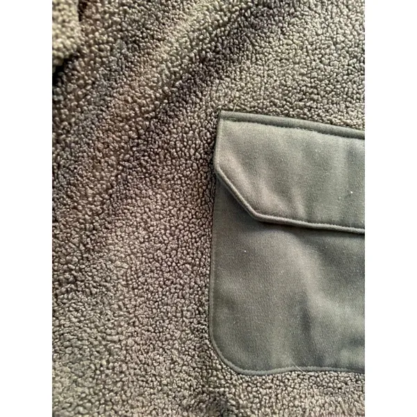 Women's Goumi Green Fleece Quarter-Zip Sweatshirt XS Sherpa Pockets - Image 11
