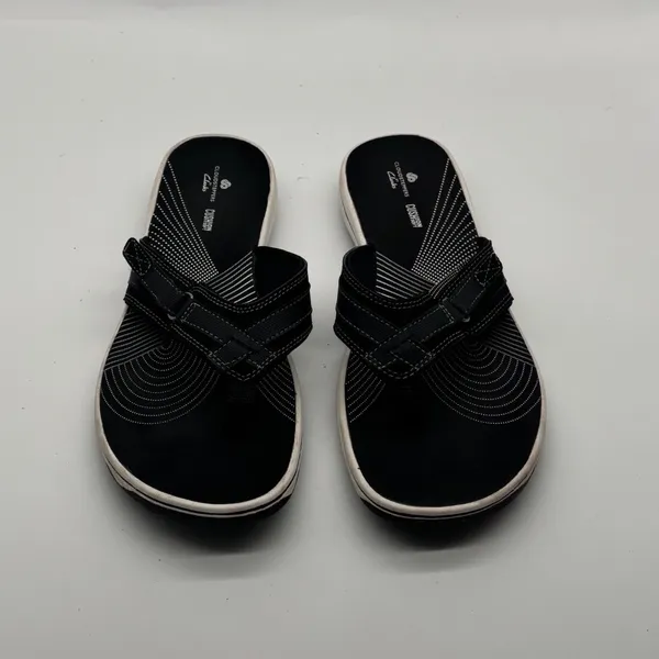 Clarks Cloudsteppers Arla Glitz Black Flip Flop Sandals Womens Size 10 - Image 4