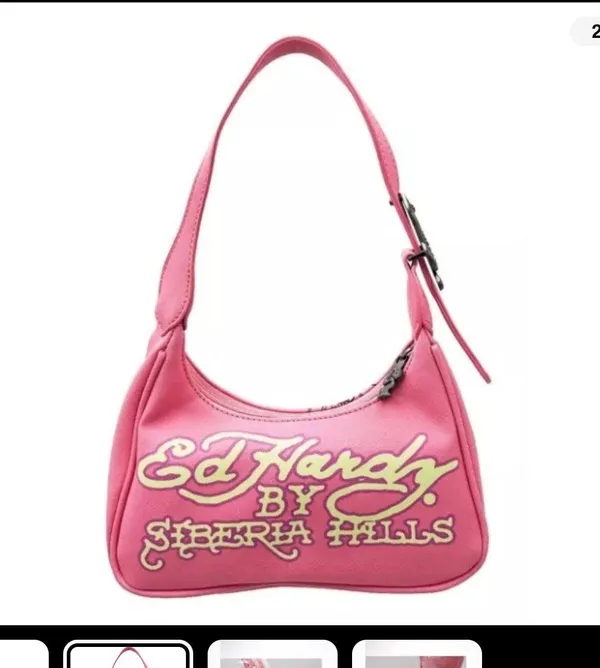 Ed Hardy x Siberia Hills Y2K Pink Purse Shoulder Bag Tiger - Image 2