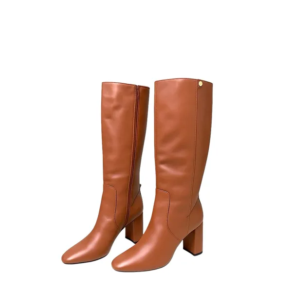 Cole Haan Knee High Leather Boots Women 7.5B Dusty Rose Luxe Heel EUC Designer - Image 5