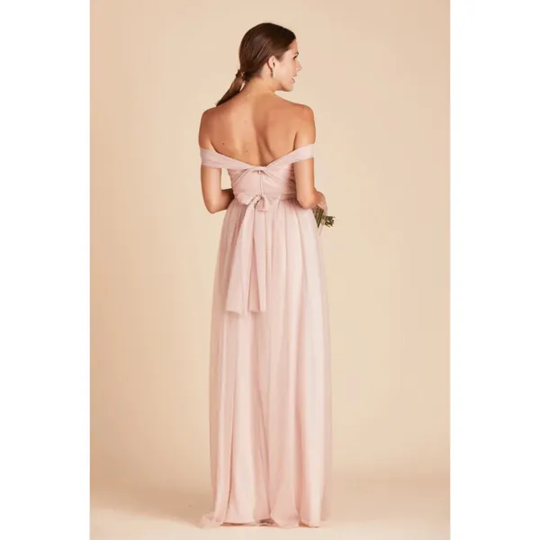 Birdy Grey NWT Christina Convertible Vintage Blush Pink Tulle Maxi Dress - Image 7
