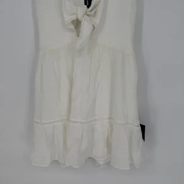 Lulus Lively Beauty White Tie-Front Tiered Mini Dress Size M‎ - Image 6
