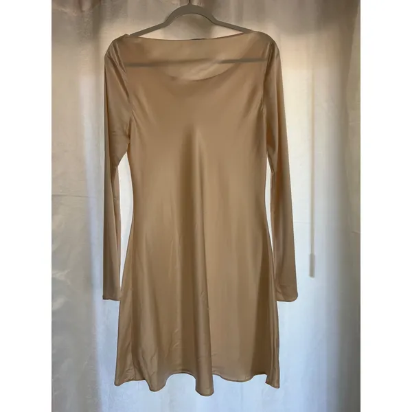 Reformation Pike Satin Dress in Almond Size large Satin Dress - Image 5