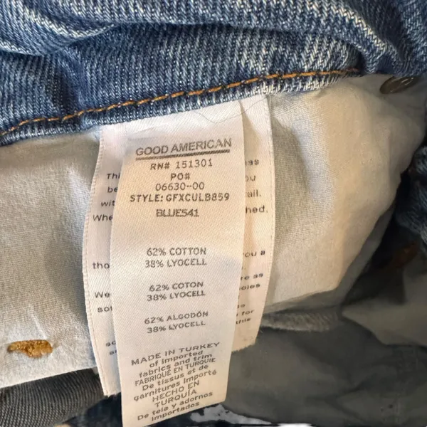 Good American - Good ‘90s Relaxed Jeans Blue Rigid Denim Sz 8 - Image 9