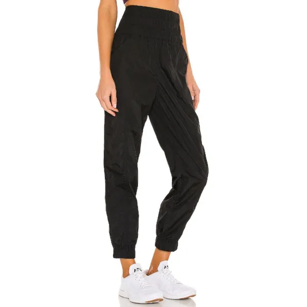 Free People Movement The Way Home Jogger Womens M Black High Rise Smocked Waist - Image 3