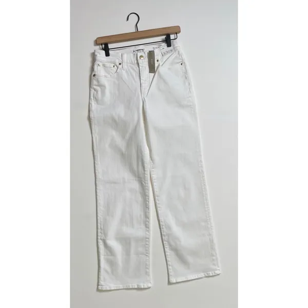 NWT!! J. CREW Lower Rise‎ Full Length Slim Wide Jeans Solid White Retro Size 24 - Image 2