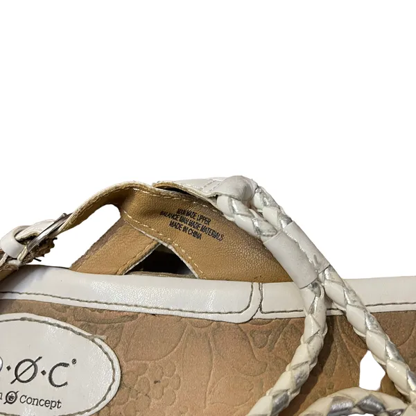B.O.C. Born Concept Sandals Size 8M White Leather‎ C89701 Thong Strap - Image 4