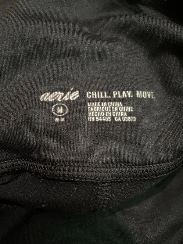 aerie Black Leggings with Side Ruffle Trim - Image 3