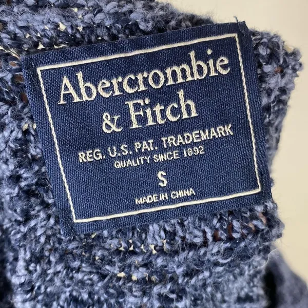 Abercrombie Navy Wide Neck Knit Sweater - Image 3