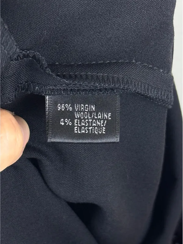 Lafayette 148 New York Black Virgin Wool Stretch Straight Leg Pants Size 14 - Image 5