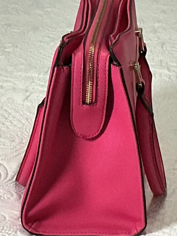 Nine West Strawberry Pink Shoulder Bag Purse Women’s Handbag Large - Image 6