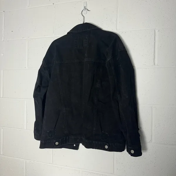 Altard‎ State Black Distressed Denim Jacket Oversized Trucker XS - Image 3