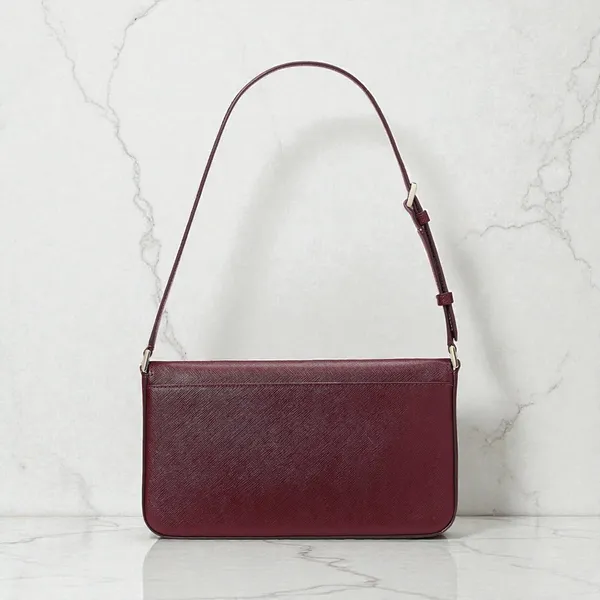 Kate Spade Staci Flap Shoulder Bag Purse in Grenache Leather KF371 - Image 3