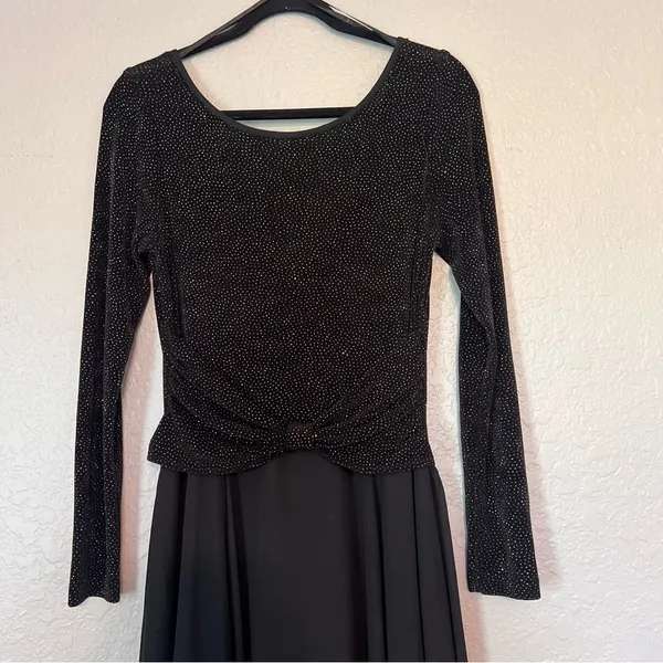 JESSICA McCLINTOCK VINTAGE DRESS BLACK SPARKLE FORMAL MAXI DRESS SIZE 10 #124 - Image 15