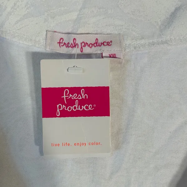 Fresh‎ Produce Breezy Flower Stroll Dress White Cotton Floral XXL 21662 NEW - Image 5