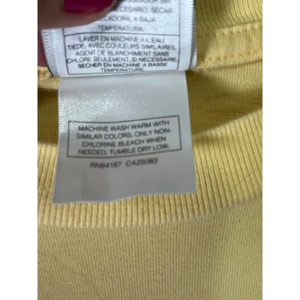 Vintage‎ Disney Tigger Pocket Tee Embroidered Butterflies Flowers Yellow Large - Image 8