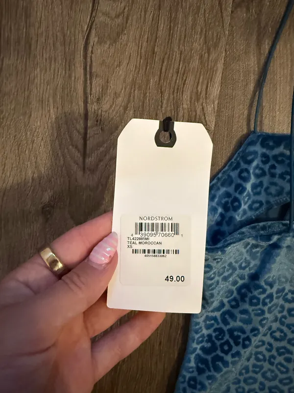 Nordstrom Blue Leopard Print Mini Dress - Image 3