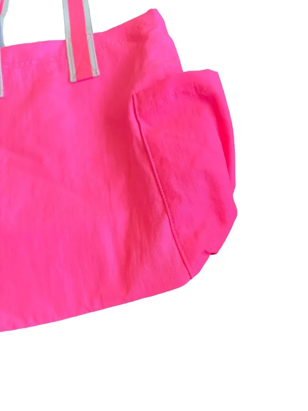 Universal Threads Canvas Structured Tote Bag Striped Straps Side One Size Women's - Image 2