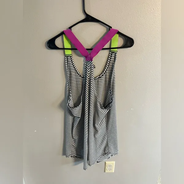 🔴Nike Striped Tank Top - Black, White, Lime, Magenta - Image 3
